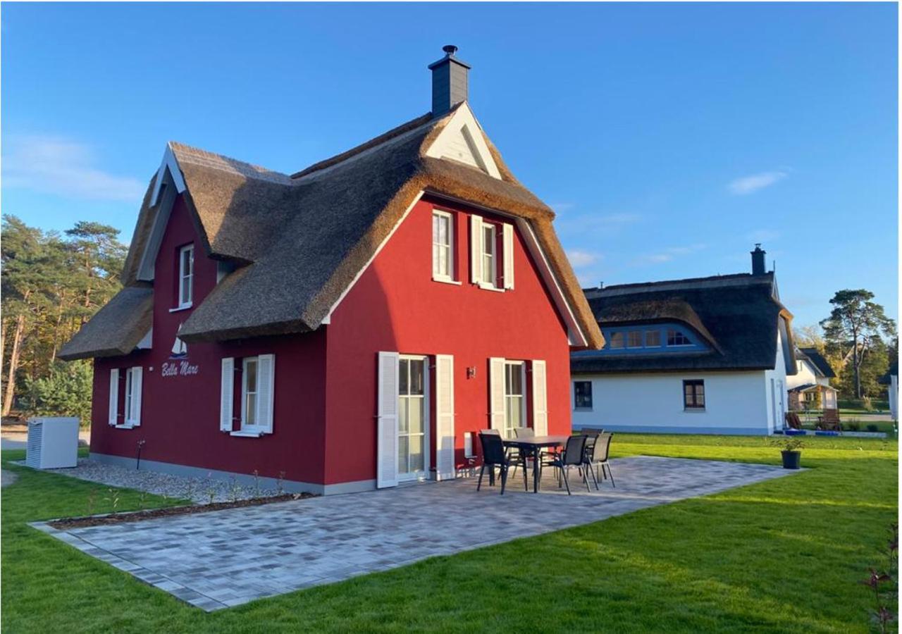 Modernes Reetdach-Ostseeferienhaus Bella Mare, Insel Usedom Mit Sauna, Kamin & Sonnenterrasse Zirchow Bagian luar foto