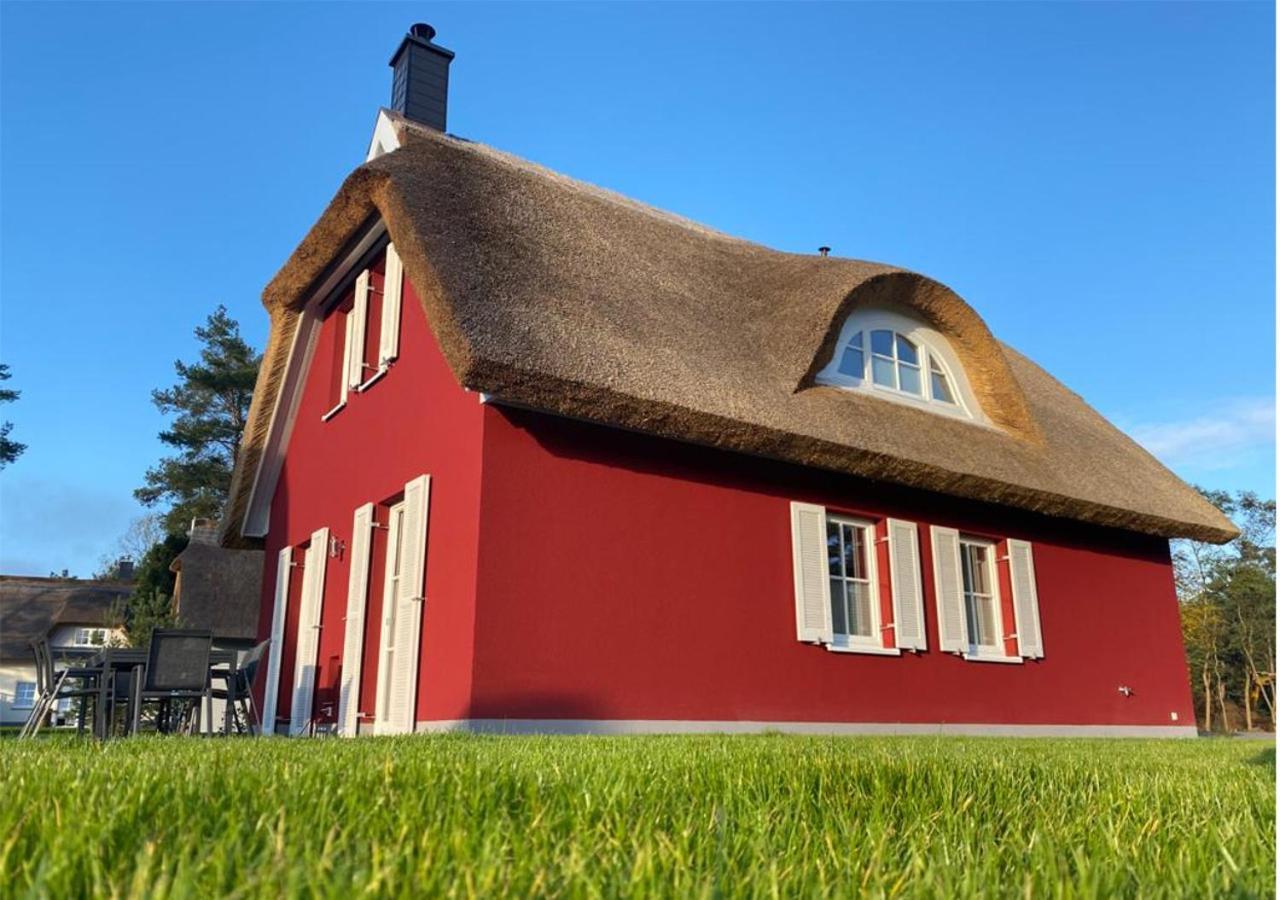 Modernes Reetdach-Ostseeferienhaus Bella Mare, Insel Usedom Mit Sauna, Kamin & Sonnenterrasse Zirchow Bagian luar foto