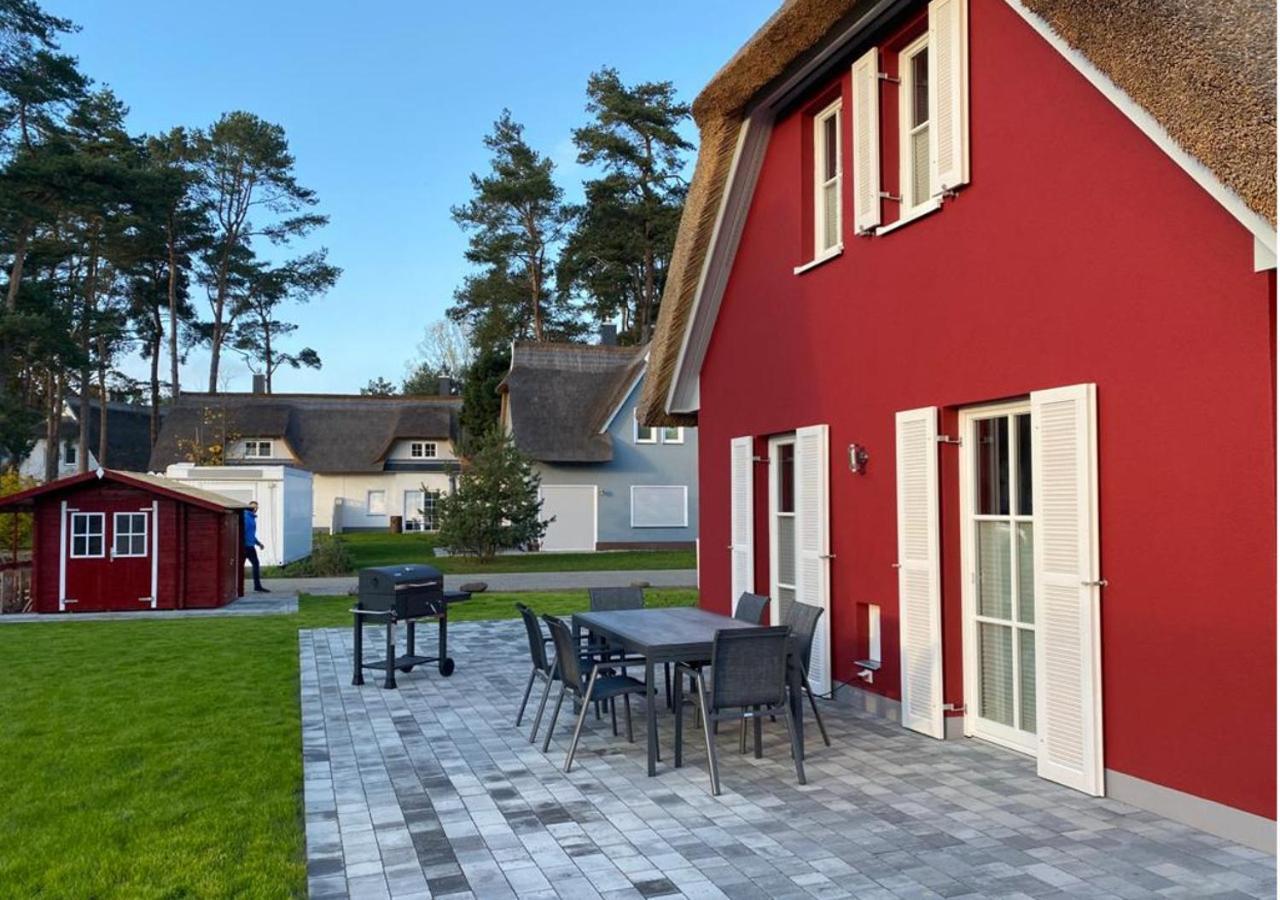 Modernes Reetdach-Ostseeferienhaus Bella Mare, Insel Usedom Mit Sauna, Kamin & Sonnenterrasse Zirchow Bagian luar foto