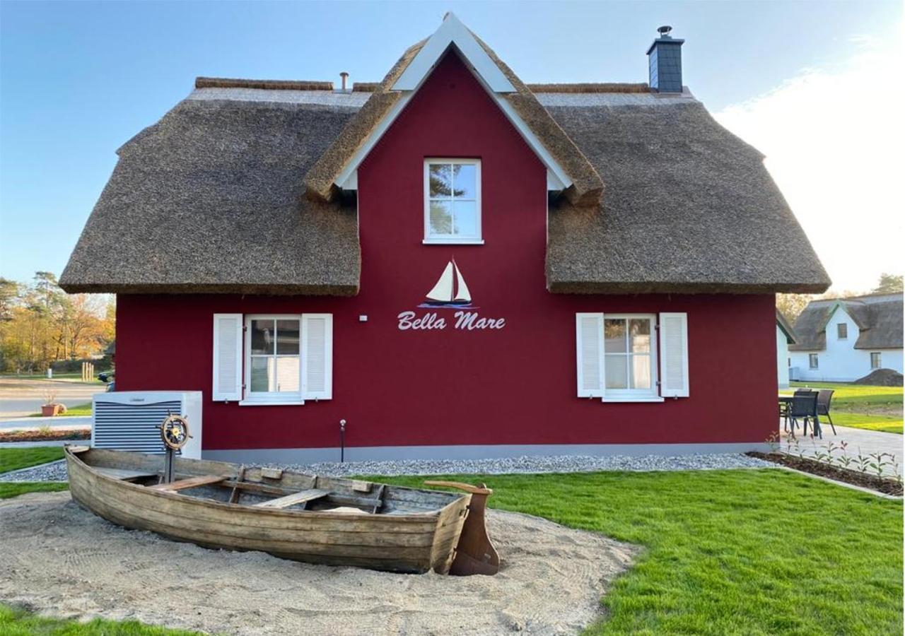 Modernes Reetdach-Ostseeferienhaus Bella Mare, Insel Usedom Mit Sauna, Kamin & Sonnenterrasse Zirchow Bagian luar foto