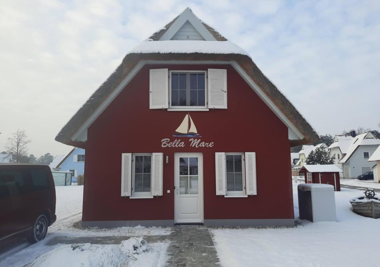 Modernes Reetdach-Ostseeferienhaus Bella Mare, Insel Usedom Mit Sauna, Kamin & Sonnenterrasse Zirchow Bagian luar foto