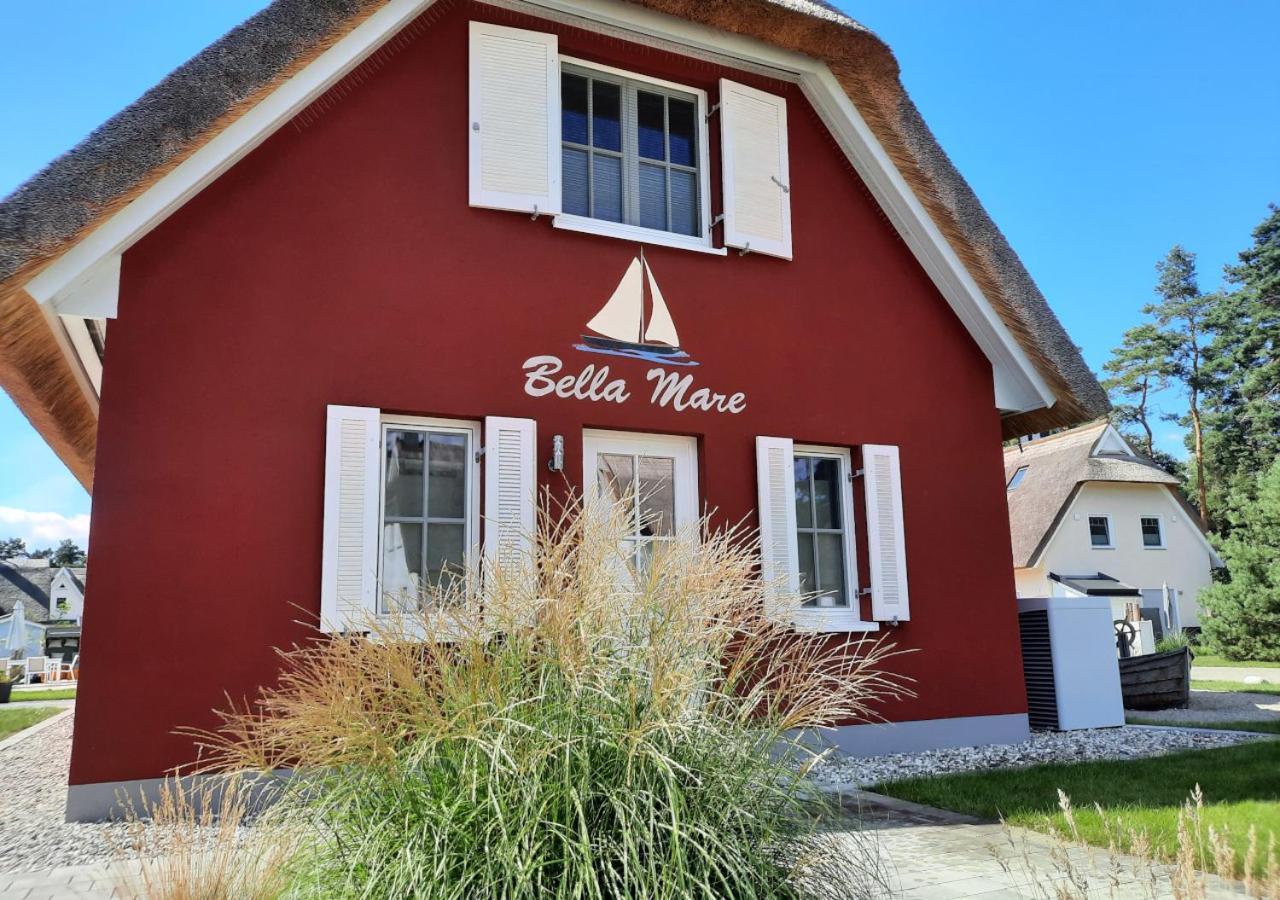 Modernes Reetdach-Ostseeferienhaus Bella Mare, Insel Usedom Mit Sauna, Kamin & Sonnenterrasse Zirchow Bagian luar foto